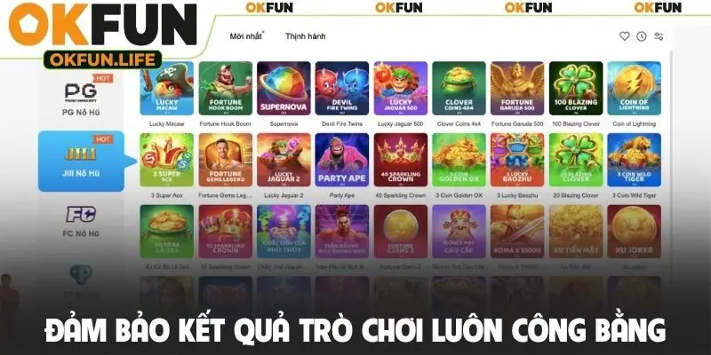 Đảm bảo kết quả trò chơi luôn công bằng