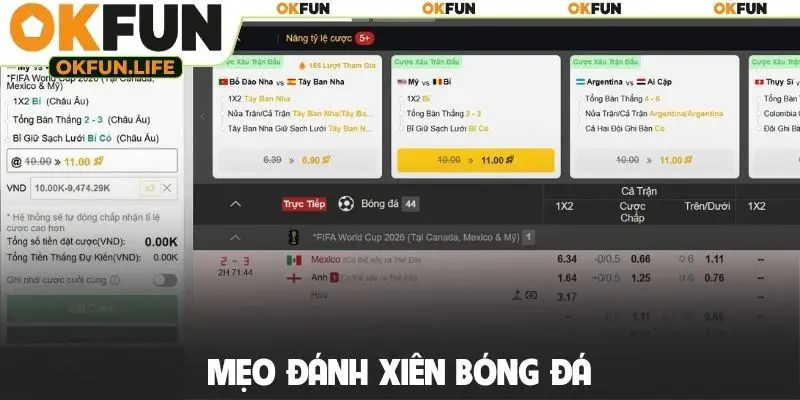 Mẹo đánh xiên bóng đá