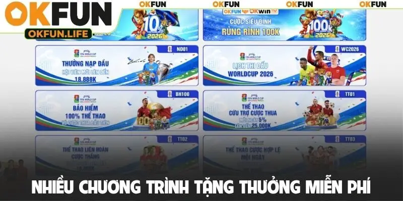 Nhiều chương trình tặng thưởng miễn phí