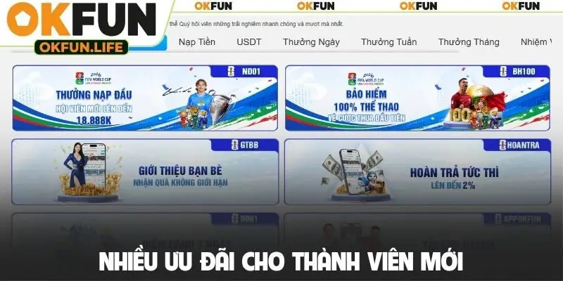 Nhiều ưu đãi cho thành viên mới